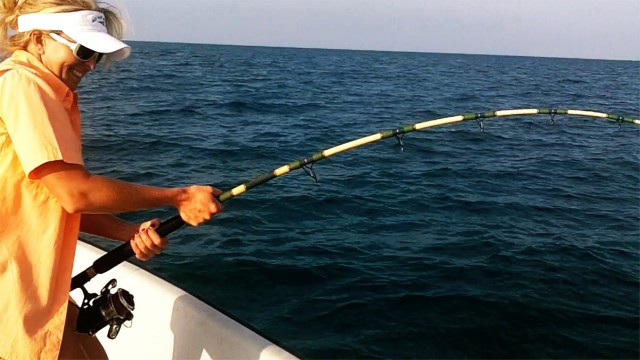 Tarpon Fishing – Girl Catches Nice Tarpon – Miami Beach